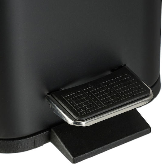 Relaxdays Plastic Bathroom Bin 5l Black