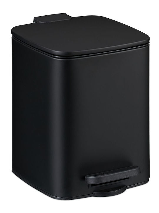 Relaxdays Kunststoff Badezimmer Behälter 6lt Schwarz