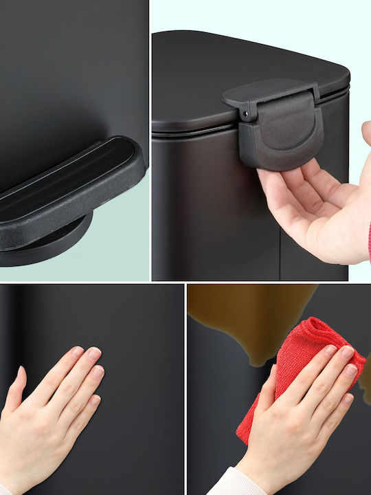 Relaxdays Kunststoff Badezimmer Behälter 6lt Schwarz