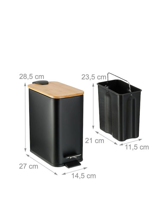 Relaxdays Coș De Baie Din Plastic 5l Negru