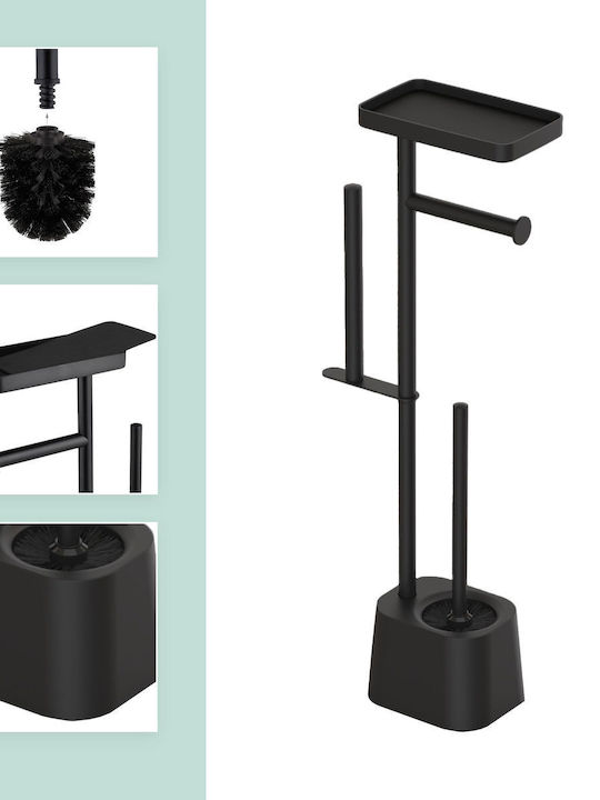 Relaxdays Metal Toilet Brush Black