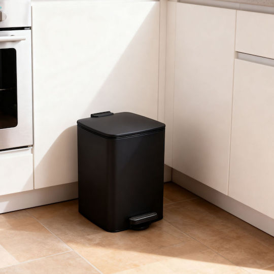 Relaxdays Plastic Bathroom Bin 12l Black