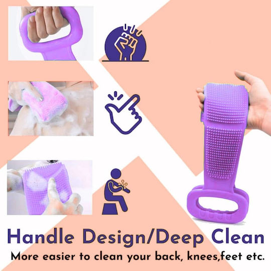 Perie De Rucsac Pentru Exfoliere Silicon Mâner Mov