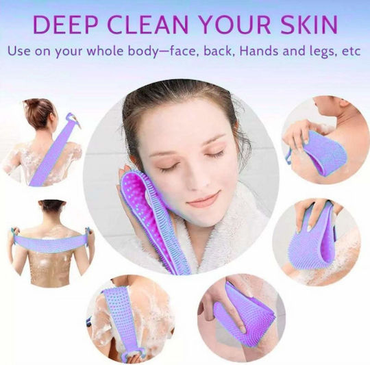 Perie De Rucsac Pentru Exfoliere Silicon Mâner Mov