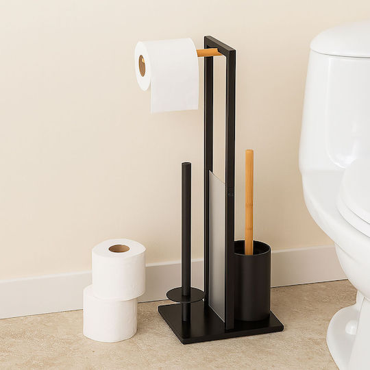 Relaxdays Set Accesorii Baie Metalic Negru