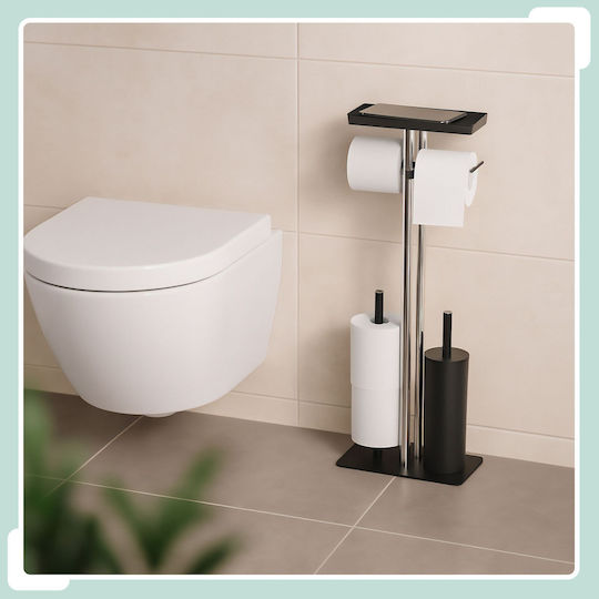 Relaxdays Relaxdays Badezimmerzubehör-Set Inox Schwarz