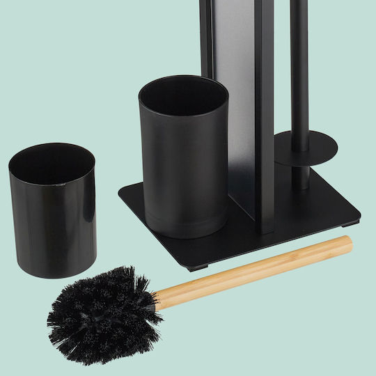 Relaxdays Set Accesorii Baie Metalic Negru