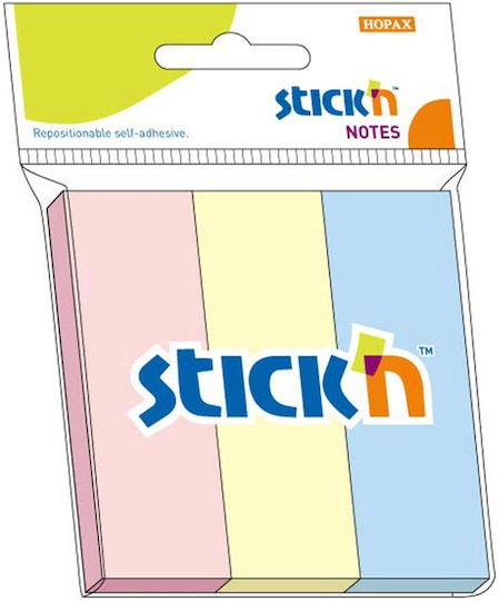 Hopax Stick Notes Index 76 X 25 Mm Set 3 X 50 Foi Stick'n 3 Culori Pastelate