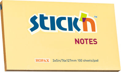 Hopax Self-adhesive Notes 76 X 127 Mm 100 Sheets Stick'n Pastel Orange