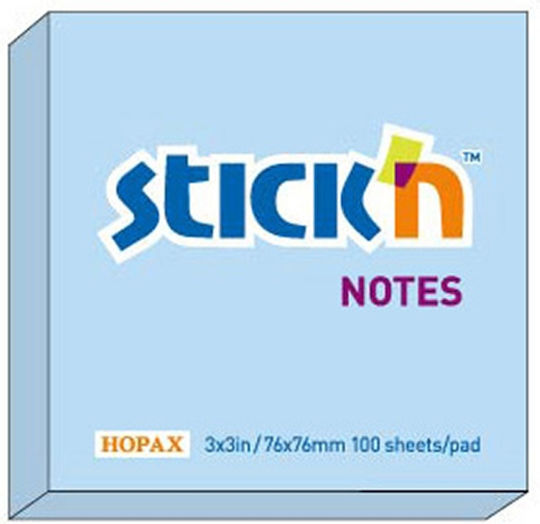 Hopax Self-adhesive Notes 76 X 76 Mm 100 Sheets Stick'n Pastel Blue