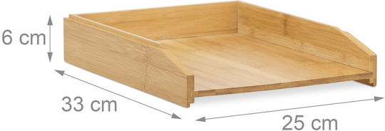 Set 2 Stapelbare Ablagen Relaxdays Bambus Schreibtischorganisator 6x25x33cm Braune