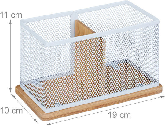 Bamboo Mesh Pen Holder Relaxdays