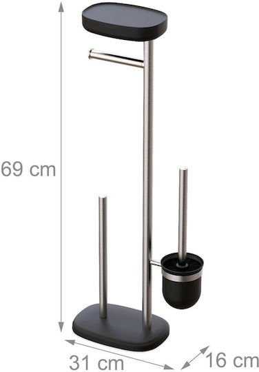 Relaxdays Set Accesorii Baie Inox Negru
