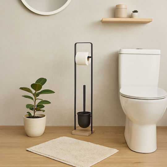 Relaxdays Set Accesorii Baie Bambus Gri