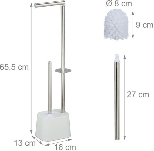 Relaxdays Set Accesorii Baie Inox Alb