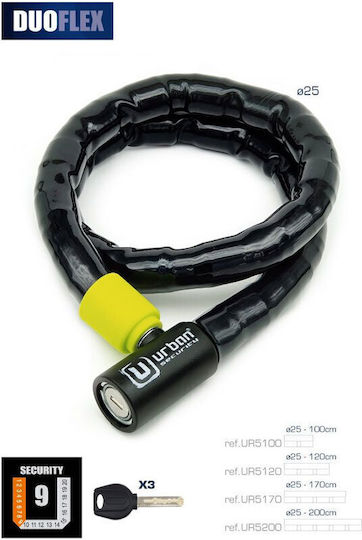 Urban Duoflex Κλειδαριά Αλυσίδα Steel-o-flex 100cm Ur5100
