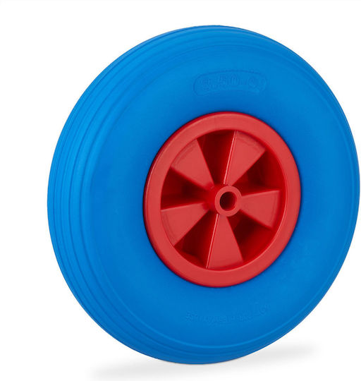 Relaxdays Räderwagen Räder 3.50-6 Blau Rot Solider Gummi Pannensicher
