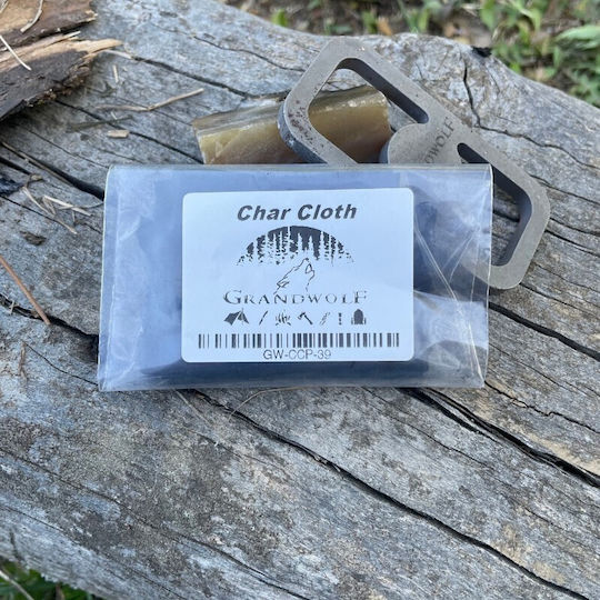 Bushcraft Char Cloth Amorsă Premium Pachet 10 Negre