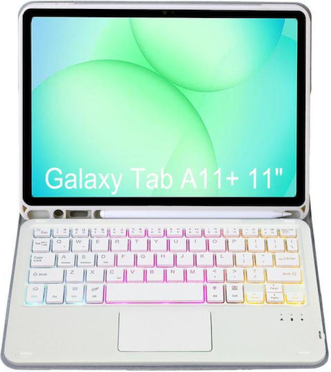 Flip Cover Cu Tastatură În Engleză SUA Gri Samsung Galaxy Tab A11 Plus