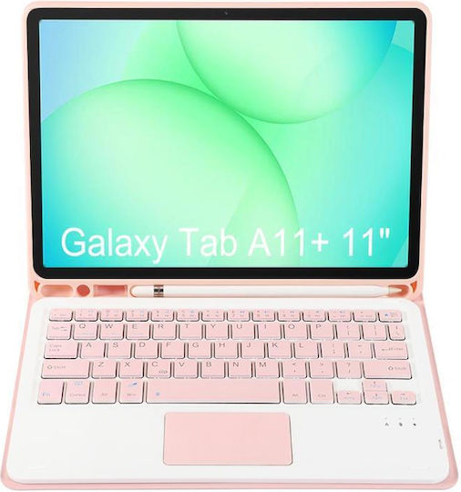 Flip Cover mit Tastatur Rosa (Samsung Galaxy Tab A11 Plus)