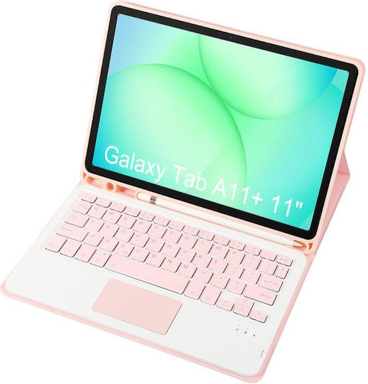 Flip Cover mit Tastatur Rosa (Samsung Galaxy Tab A11 Plus)