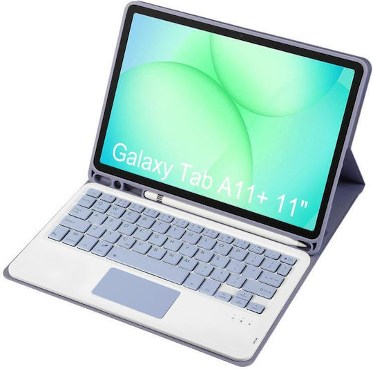 Flip Cover cu Tastatură Violet (Samsung Galaxy Tab A11 Plus)