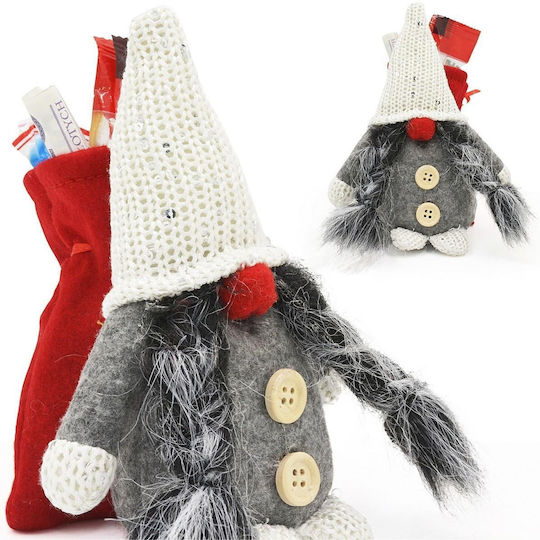 Decorative Gray Plastic Christmas Santa 15x10x9cm