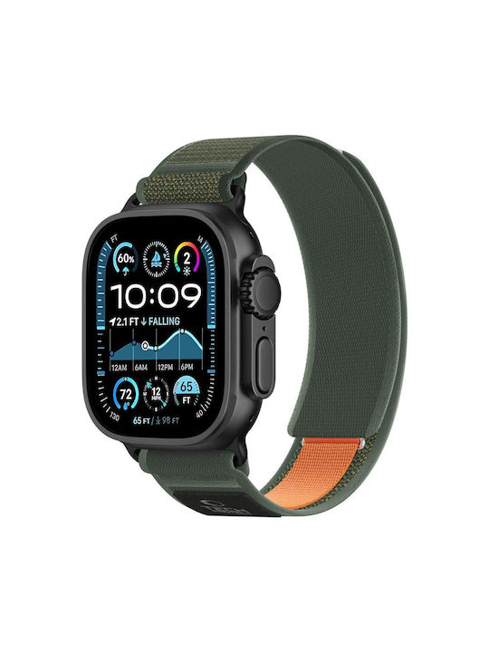 Tech-Protect Nylon Elite Curele Wearables Apple Watch 8 9 10 11 12 Se Ultra 44 45 46 49 Mm Verde Portocaliu