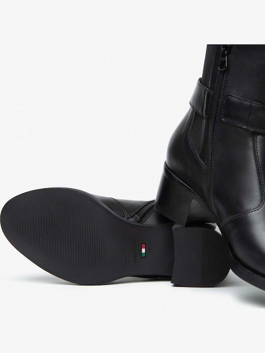 Leder Damen Stiefeletten Knöchel Schwarz