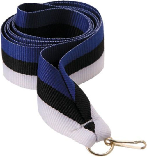 Panglică 22 Mm Albastru Negru Alb Alb