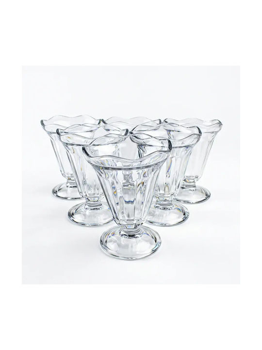 Boluri De Servire Înghețată Rotund Din Sticlă Transparent Cu Diametrul 10 Cm 6 Bucăți