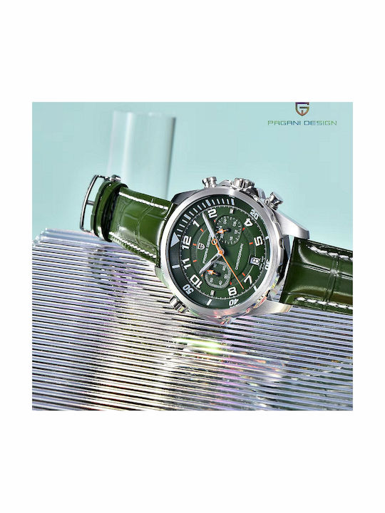 Herrenuhr Automatisch mit Grünem Lederriemen
