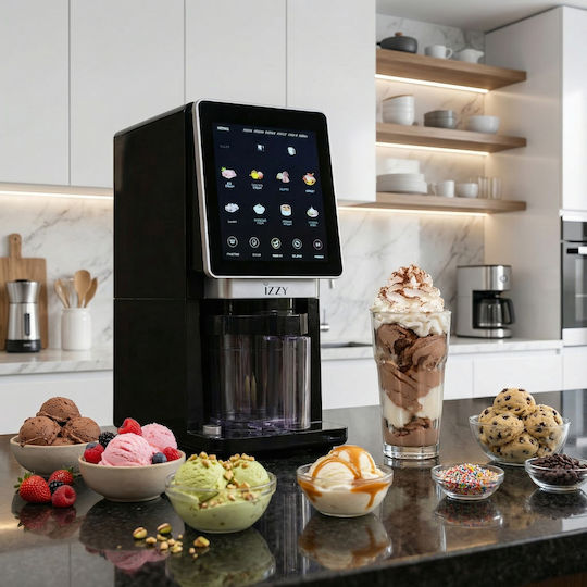 Izzy Italian Gelato Παγωτομηχανή 3x650ml Μαύρη