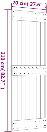 Ușă Glisantă Negru Natural 70 X 210 Cm 3445121 Maro
