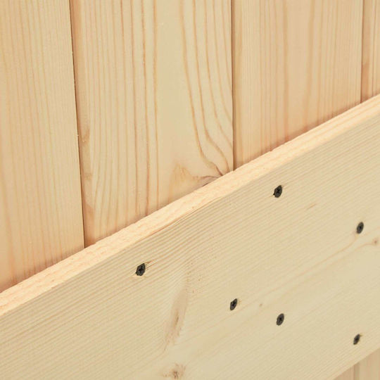 Συρόμενη Πόρτα Φυσικό Λευκό 90 X 210 Cm Μασίφ Ξύλο Πεύκου 3444932 Καφέ