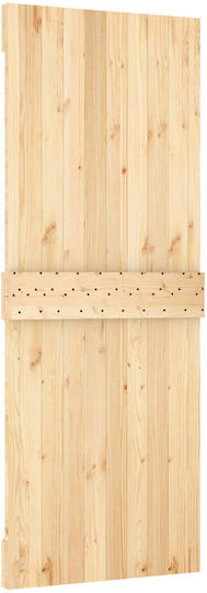 Ușă Glisantă Natur Alb 90 X 210 Cm Lemn Masiv de Pin 3445174 Maro