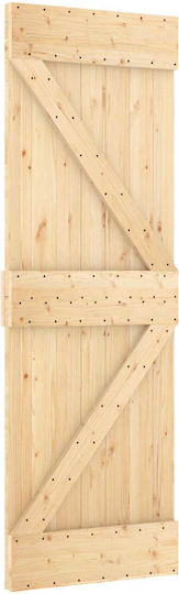 Schiebetür Natürliches Weiß 80 x 210 cm Massivholz Kiefer 3444948 Braun