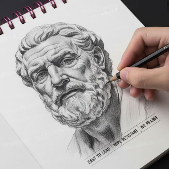 Roza Sketchbook A4 160gsm Σπιράλ Μπλοκ Σχεδίου 48 Σελίδες Μολύβι & Μαρκαδόρους