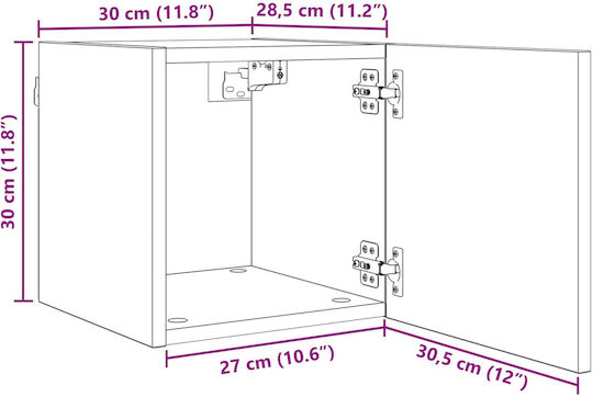 vidaXL Wohnzimmer TV-Einheit Schwarze Eiche M30.5xB30xH30cm