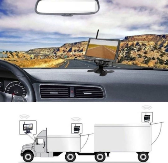 Wireless LCD Monitor 7" 2 Car Reverse Cameras Waterproof 12v – 24v