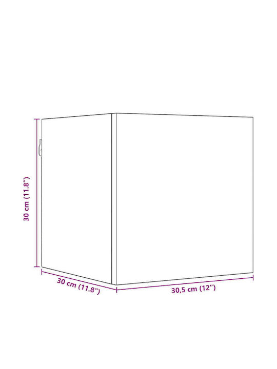 vidaXL Wohnzimmer TV-Einheit Schwarze Eiche M100xB30xH30cm