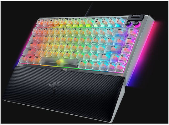 Razer BlackWidow V4 Gaming Mechanical Keyboard 75% with Razer Orange Switches and RGB Lighting English US Phantom White Edition