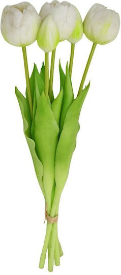 Blumenstrauß 5 Weiße Pfingstrosen Tulpen 39 Cm Lebensnahe Frühlingsdekoration