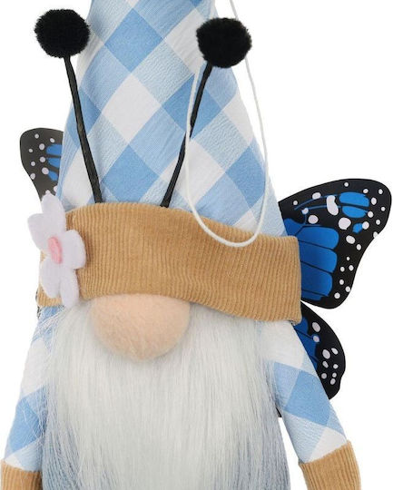 Blue Butterfly Gnome 25cm Spring Decoration Blue