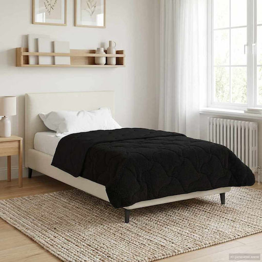vidaXL Плик За Завивка Единичен 140x220 Черен