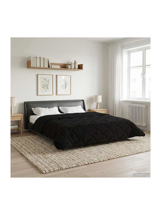 vidaXL Duvet Cover Double 220x240 Black