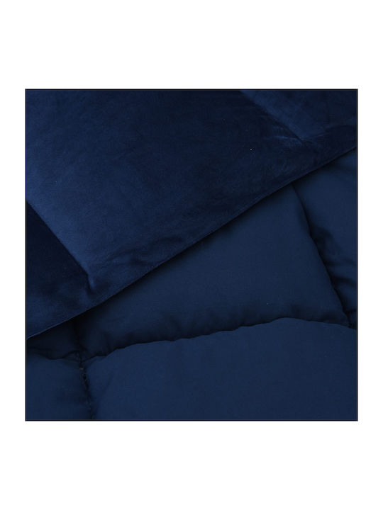 vidaXL Single Duvet Cover Set 155x200cm With Pillowcase Dark Blue