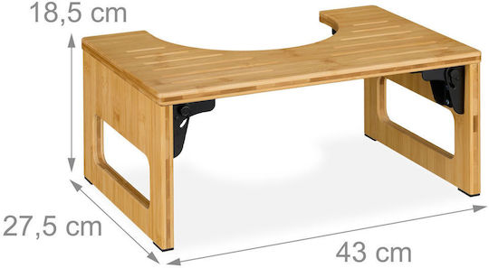 Relaxdays Scaun De Toaletă Pliabil 43 X 27.5 X 18.5 Cm Bambus Natur
