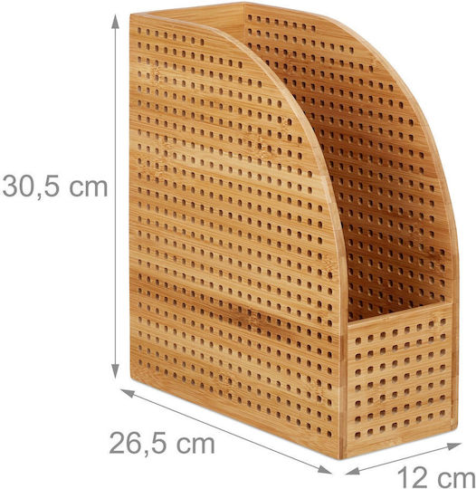 Relaxdays Suport Documente Bambus Maro 30,5x26,5x12 cm