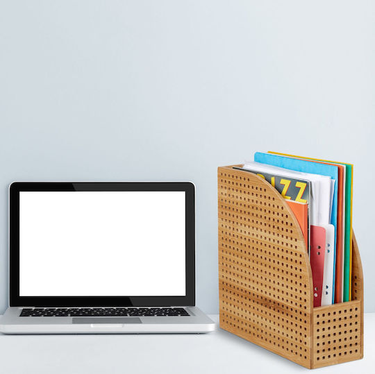Relaxdays Suport Documente Bambus Maro 30,5x26,5x12 cm